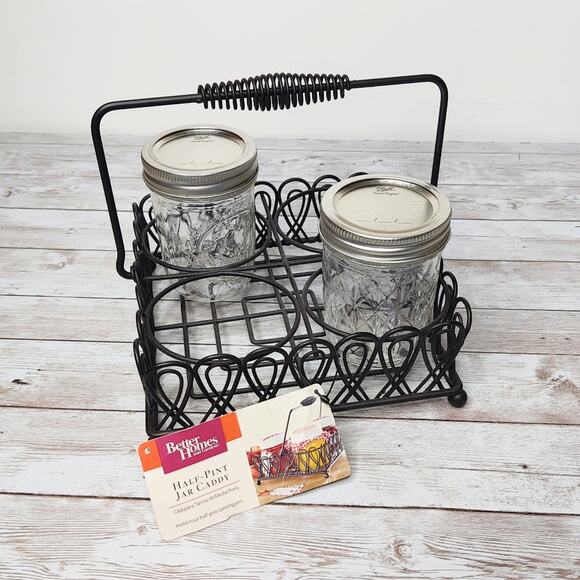 Better Homes and Gardens Metal Half Pint Jar Caddy NWT - Picture 2 of 8
